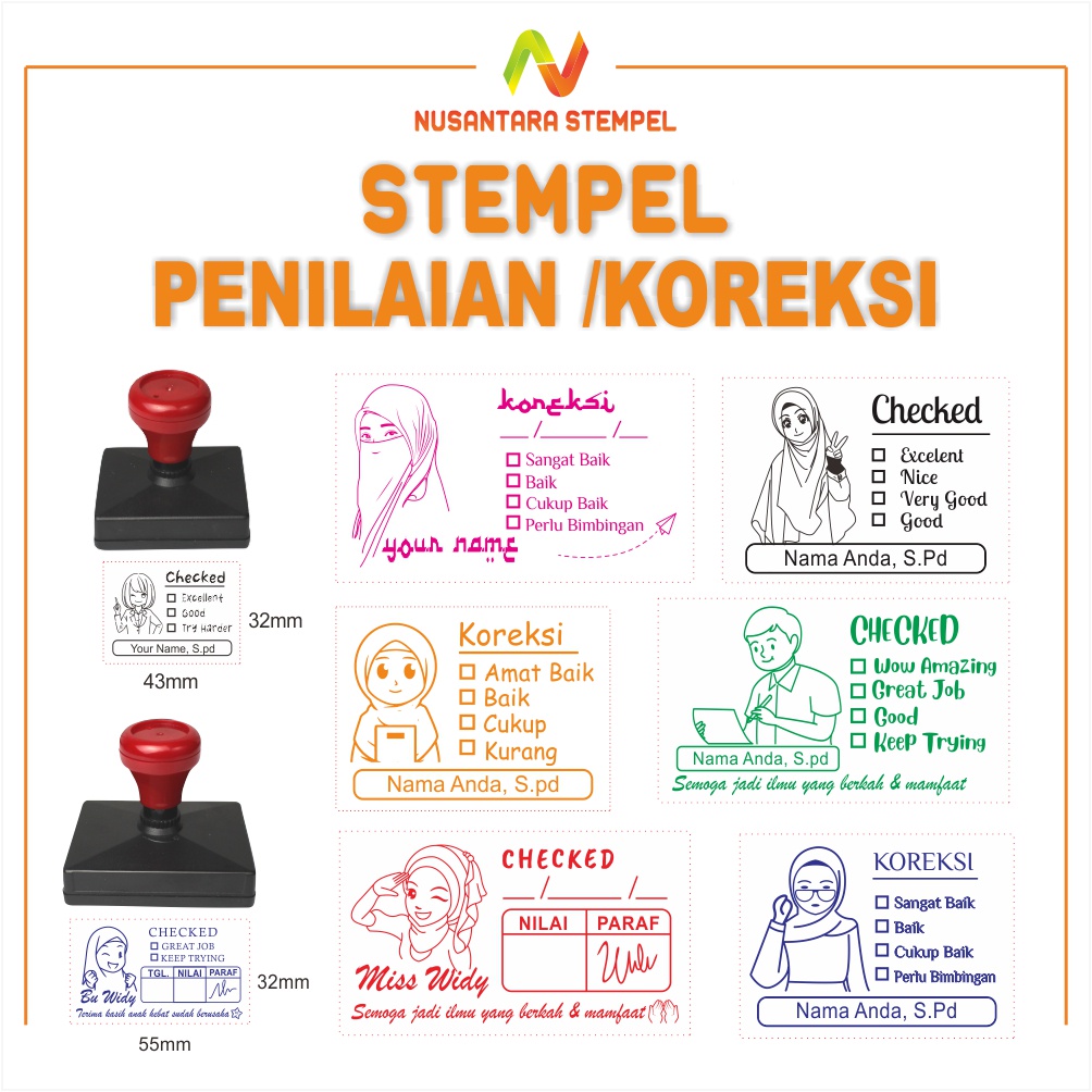 

Cetak Stempel Nilai Guru Cap Koreksi Stampel Penilaian Stamp Checked