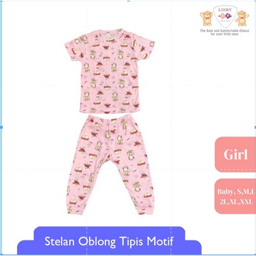 New 1stel LIBBY Stelan Oblong Cotton Rib Pendek + Celana Panjang