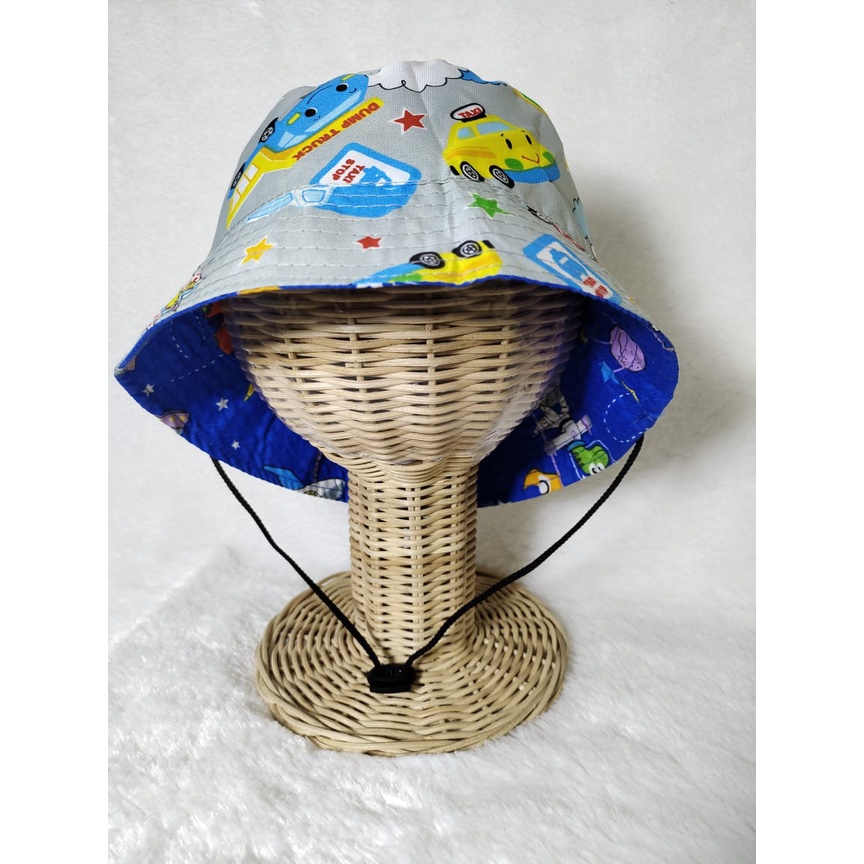 TOPI ANAK PEREMPUAN LAKI MOTIF BOLAK BALIK / MOTIF 2 SISI TOPI BUCKET HAT NC