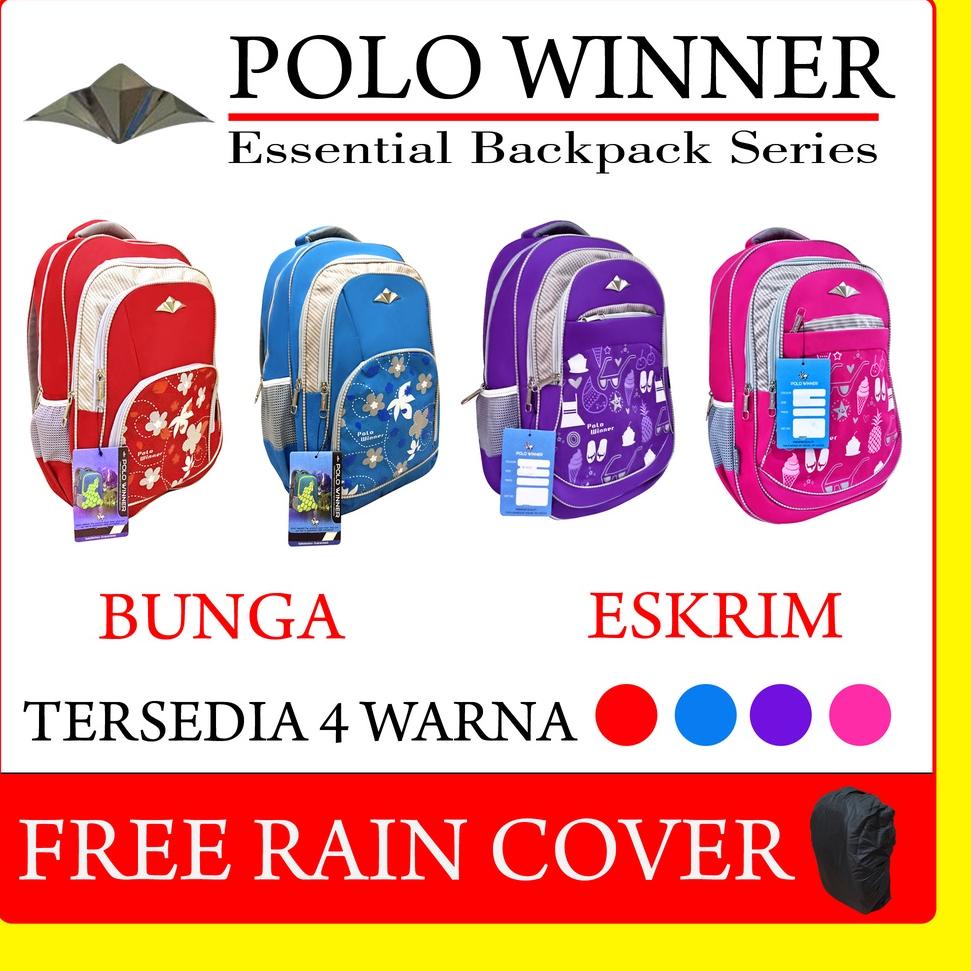 BOOMING PROMO TAS RANSEL ANAK CEWEK POLO WINNER ORIGINAL