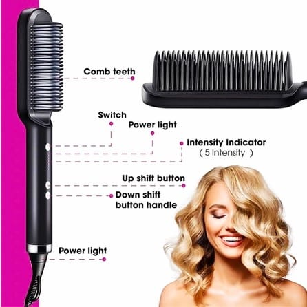 [ JI ] Sisir Catokan Listrik Pelurus Rambut straight Combs 2 in 1 / Alat Catok Pelurus Rambut