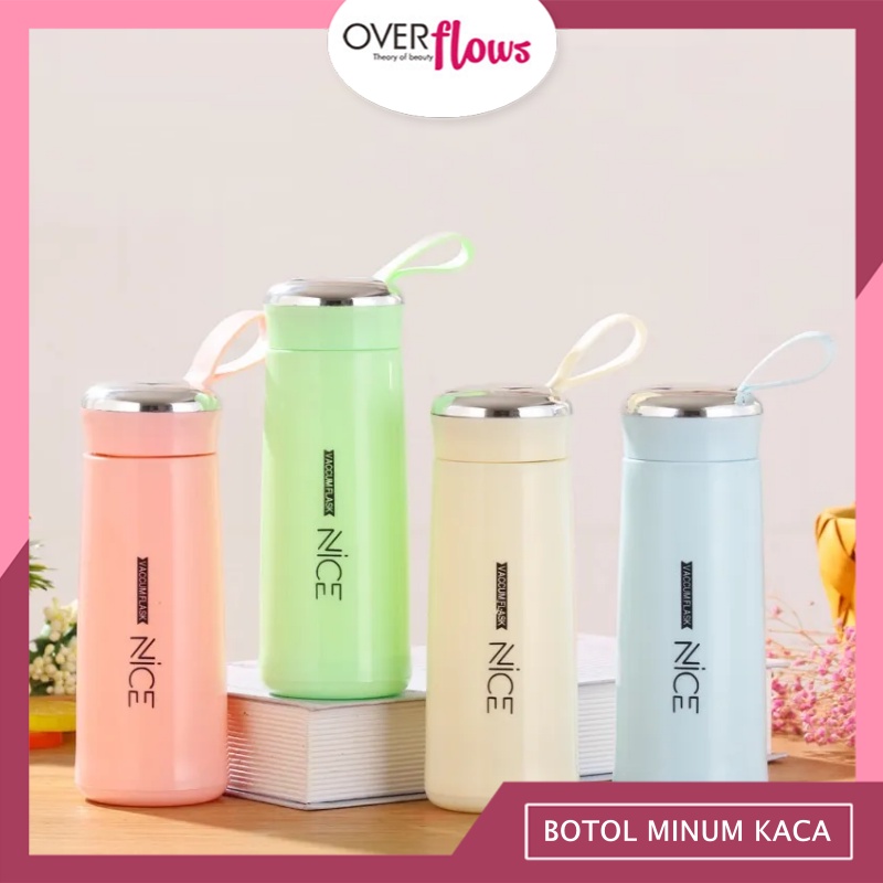 OVERFLOWS.ID BOTOL MINUM KACA BOTOL MINUM ANAK KARAKTER LUCU TUMBLER TERMOS IMPORT VACUMM FLASK NICE 400ML BPA FREE