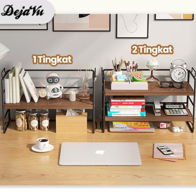 Dejavu Rak Buku Meja Susun Rak Kayu Besi Minimalis Serbaguna Hrb103