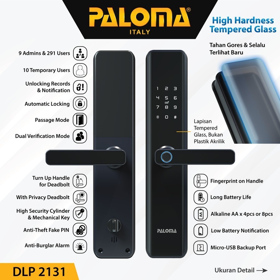 Paloma Smart Lock Digital Lock Kunci Pintu Door Handle Smart Home DLP 2131