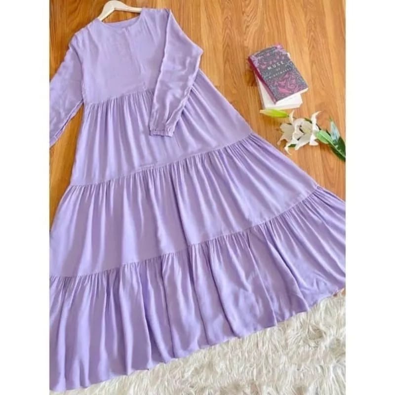 Hanum Dress/Gamis  Terbaru/Bahan Rayon Super/Ld 110 &amp; Ld 120