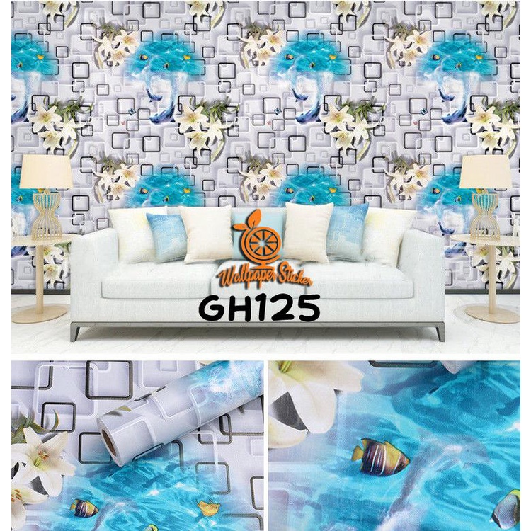 COD wallpaper dinding Motif laris minimalis 1 KG 1 Roll Wallpaper 10 meter X 45 cm