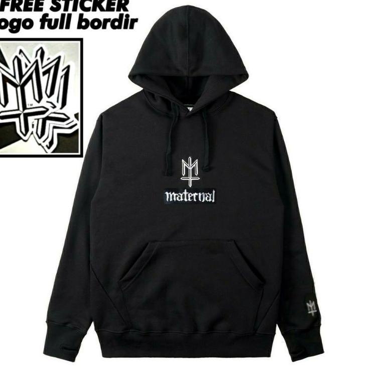 Jaket Hoodie Maternal Disaster Hitam XXL XL L Jaket Distro CHEKOUT