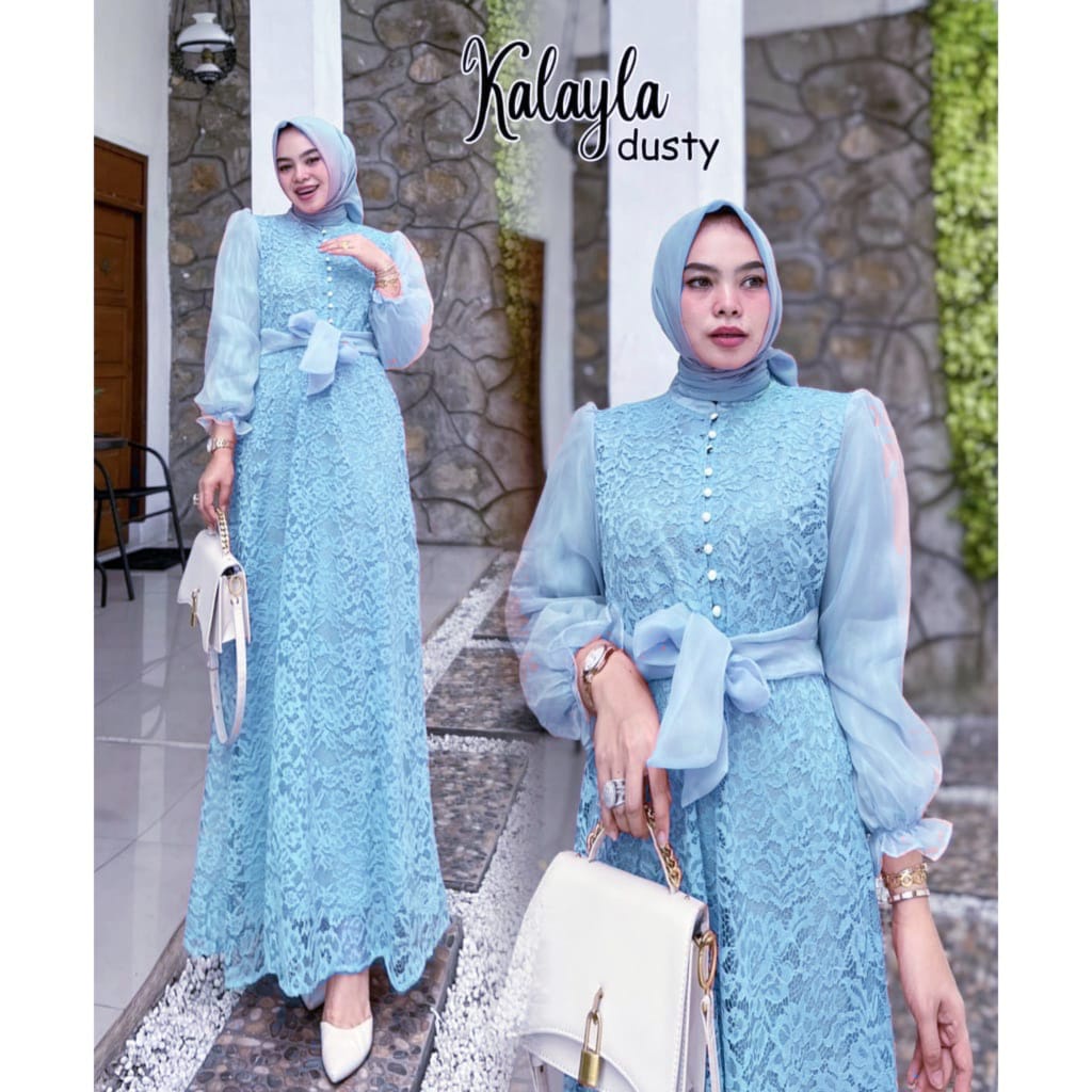 GAMIS BUSUI KALAYLA BRUKAT ORGANZA CANTIK / GAMIS WANITA KONDANGAN PESTA MEWAH