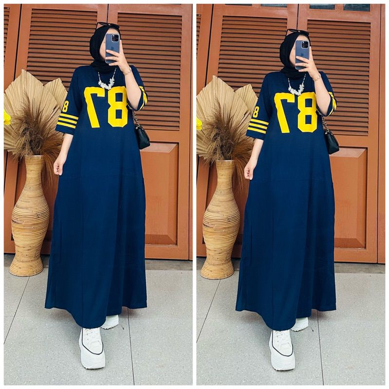Nabil gamis/ Nabil gamis combad20s/ gamis kaos/ gamis kekinian/ gamis terbaru