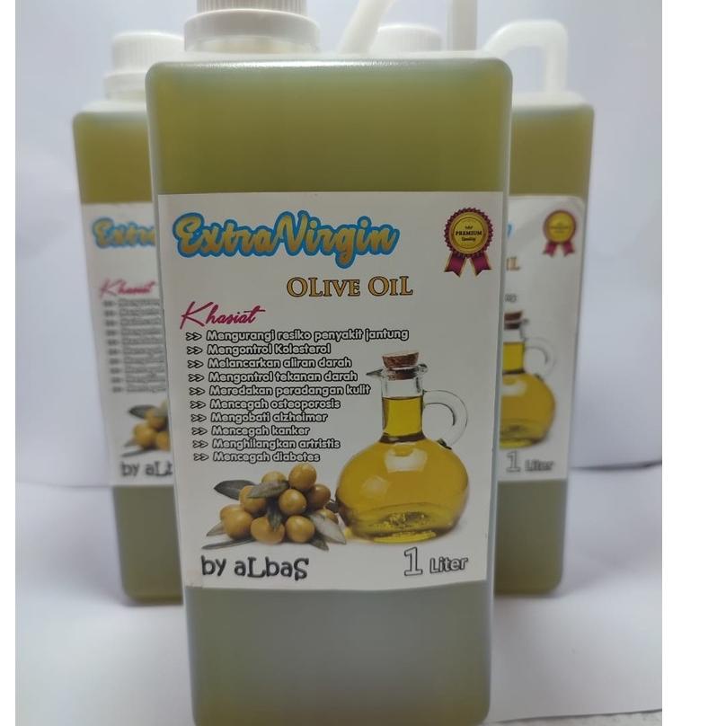 

☉ minyak zaitun extra virgin olive oil kemasan 1 liter original by aLBaS ✸