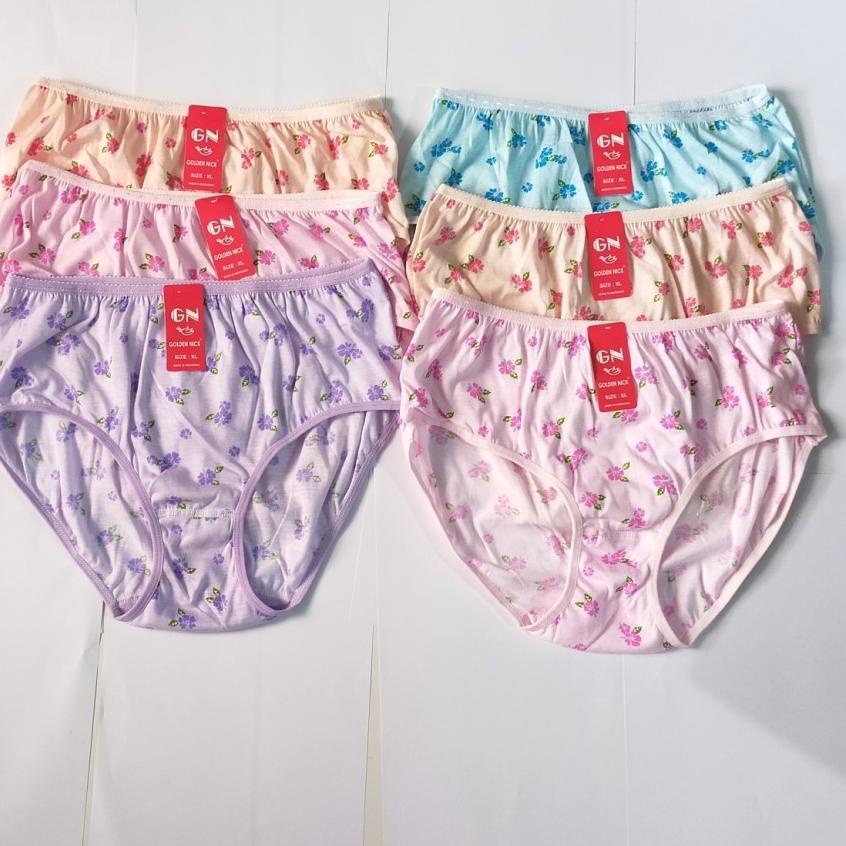 RECOMENDED SET 6 Celana Dalam Wanita Motif FLORAL - CD GOLDEN NICK - Pakaian Dalam - Underwear M L X
