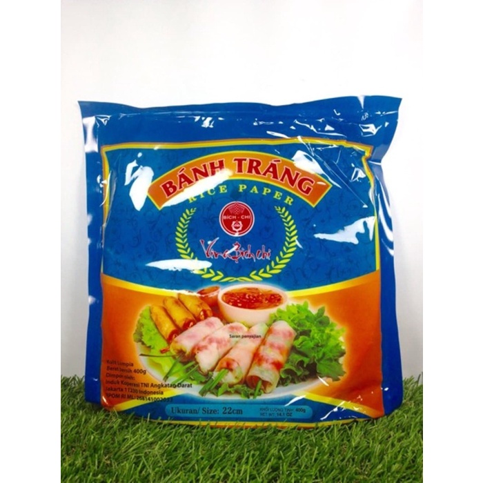 

400Gr Kulit Lumpia / Vietnam Rice Paper Diameter 22 Cm - Bpom - Biru