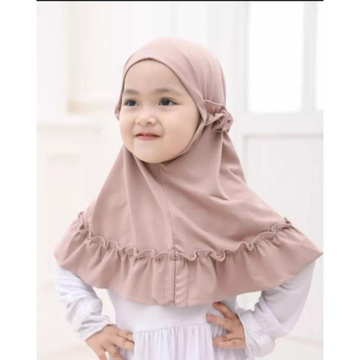 BISA COD JILBAB CLARA ANAK PEREMPUAN 0-3 TAHUN / JILBAB ANAK RUFFLE NC