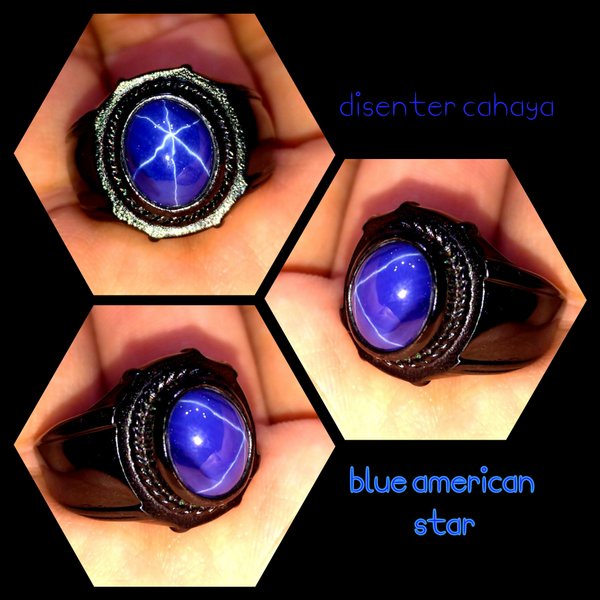 Cincin Batu Akik Premium Safir Star HQ FS22