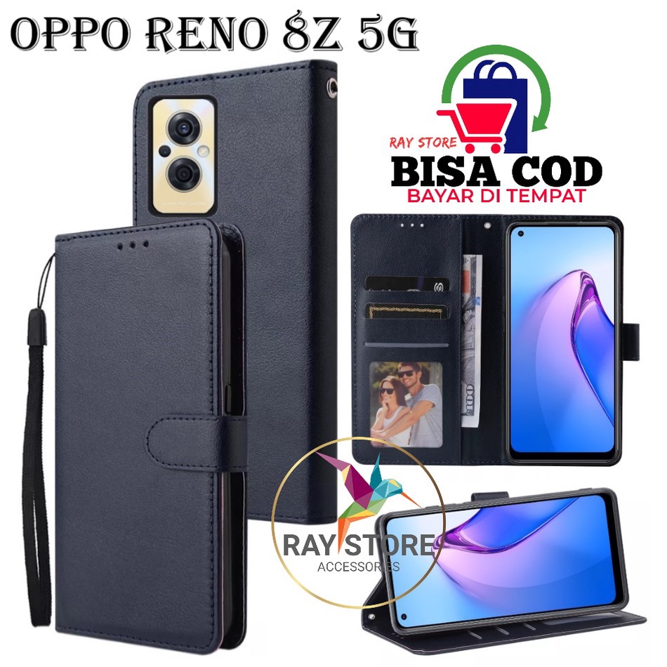 OPPO RENO 8Z FLIP LEATHER CASE PREMIUM-FLIP WALLET CASE UNTUK OPPO RENO 8Z CASING FLIP CASE
