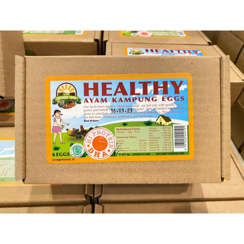 Telur ayam kampung eggs organik natural 6'S | box