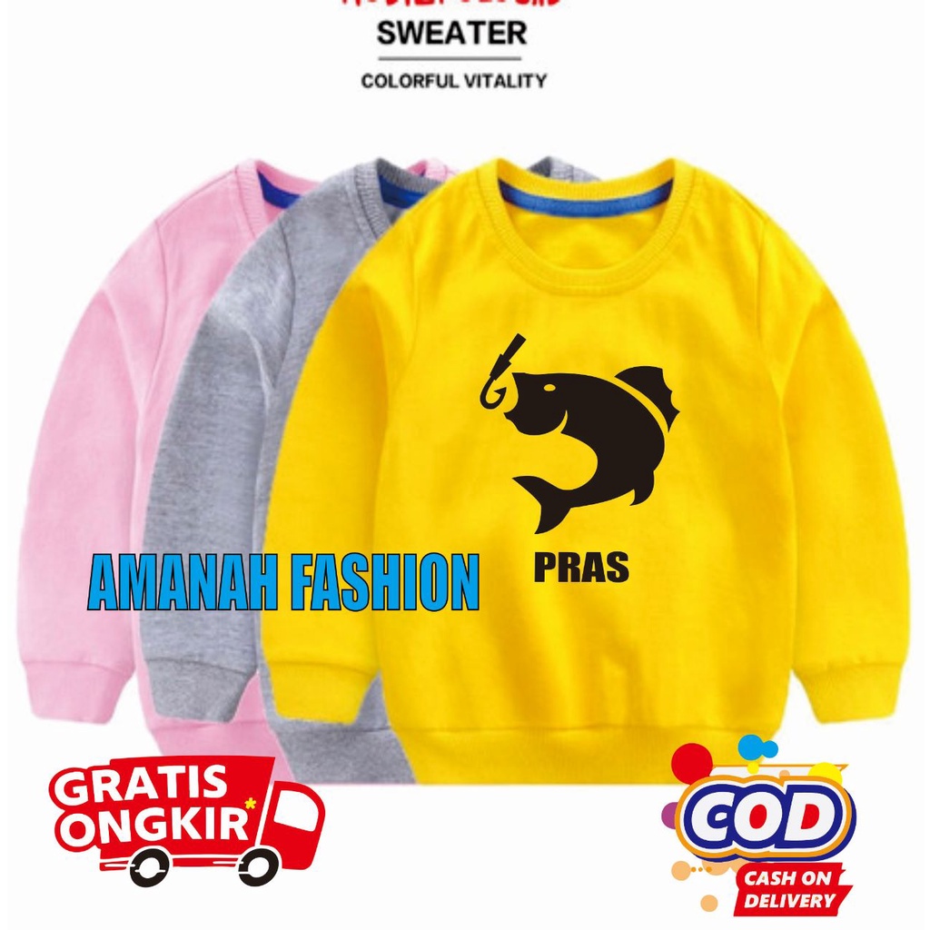 Sweater Anak "IKAN PNCING" Custom Nama Suka-suka