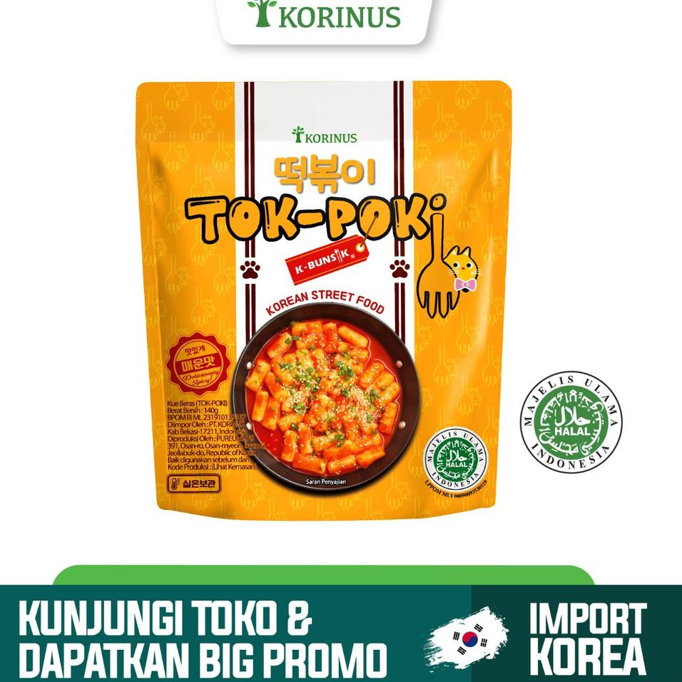 

Spesial Korinus K - Bunsik Tokpoki / Tteokbokki / Toppoki / Tok-Poki Pedas instan Halal MUI