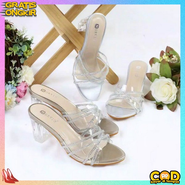 Heels Remaja Hak Tinggi Untuk Kerja Atau Kondangan Haihils Sandal Wanita Sandal Pesta Kondangan Send