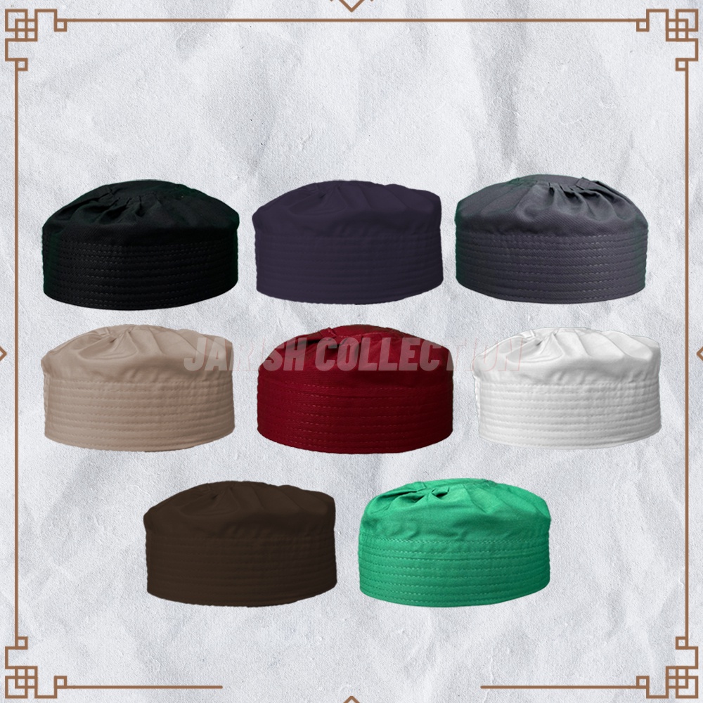 Peci Kopiah IJAZI Katun Polos Hijau Hitam Putih Abu Maroon Kopiah Sholat Santri Pria Dewasa Anak Laki Kopyah Bulat Haji Habib Syeikh Habaib Syech Haqqani HQ Kopeah Pesantren Malaysia Assagofah Terompah Oman Madinah Mesir Turki Pakistan Afghanistan Ori NU