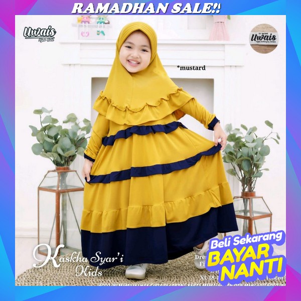 Baju Gamis Anak Perempuan Umur 8 9 10 11 Tahun Matt Mangocrepe Mix Katun Kotak Haniya Kids Motif Kot
