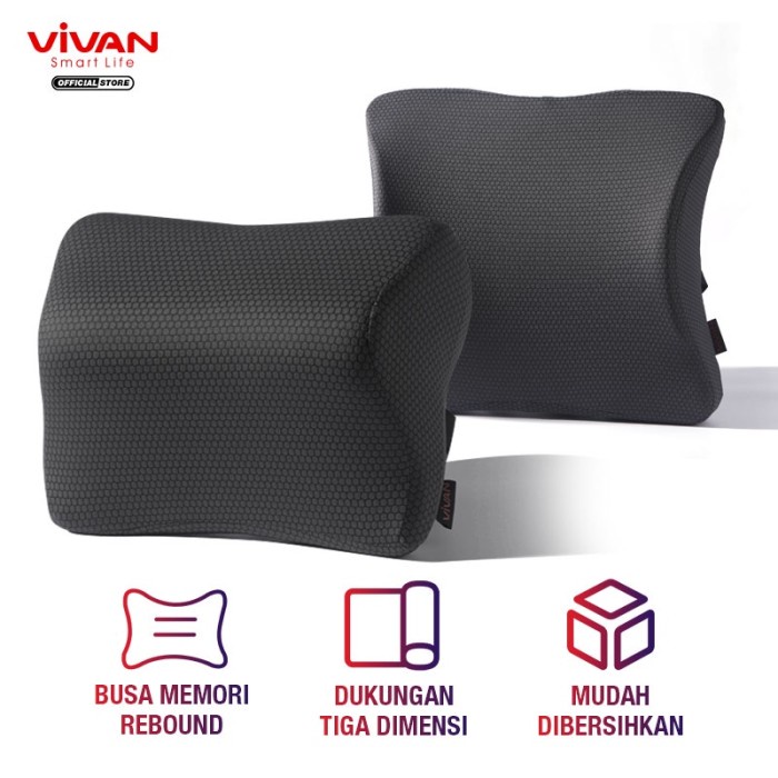Bantal Mobil Vivan Vcp Bantal Mobil Senderan Leher / Punggung Memory Foam Car