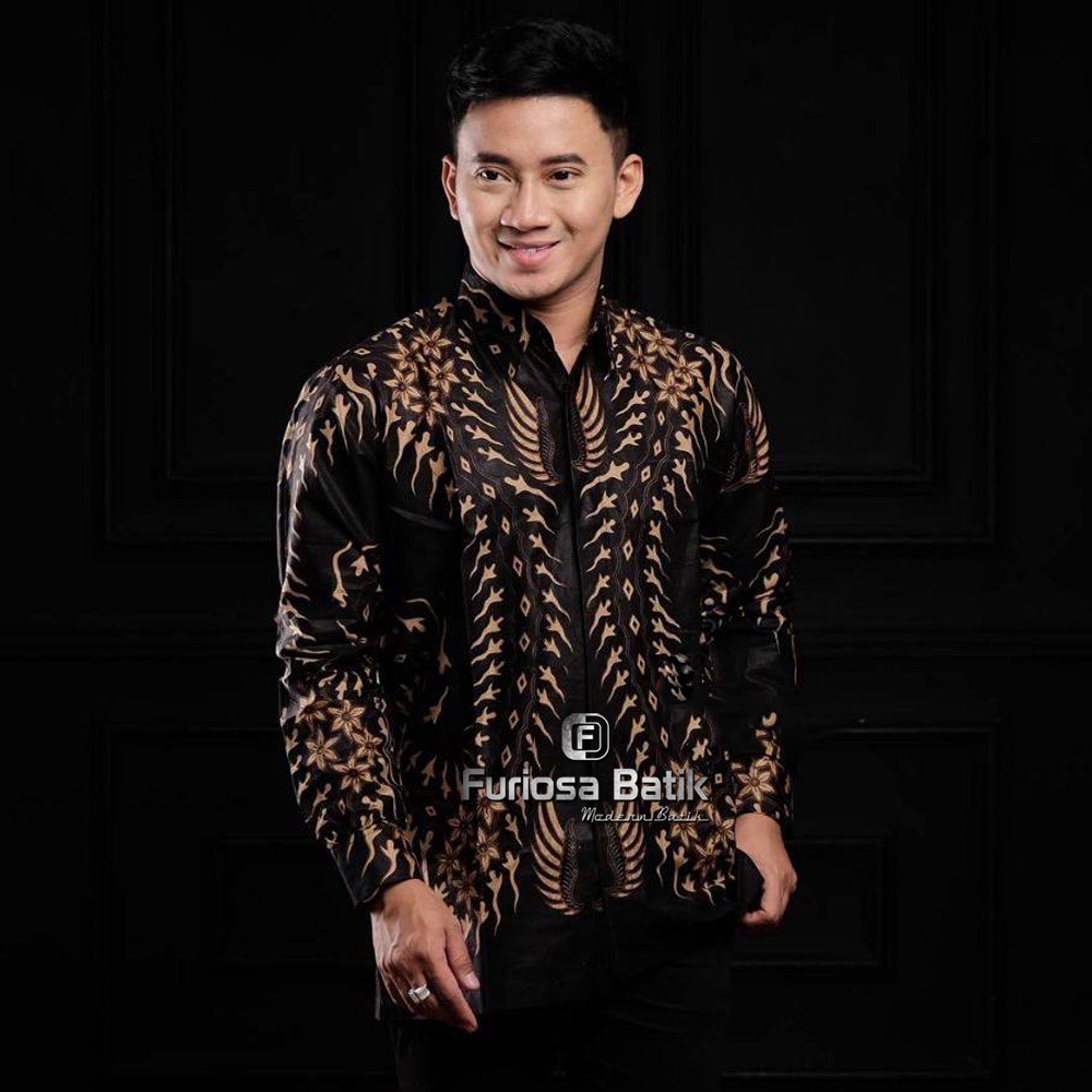 FURIOSA BATIK SANGKURIANG MERAH Kemeja Batik Pria Modern Lengan Panjang Batik Pra