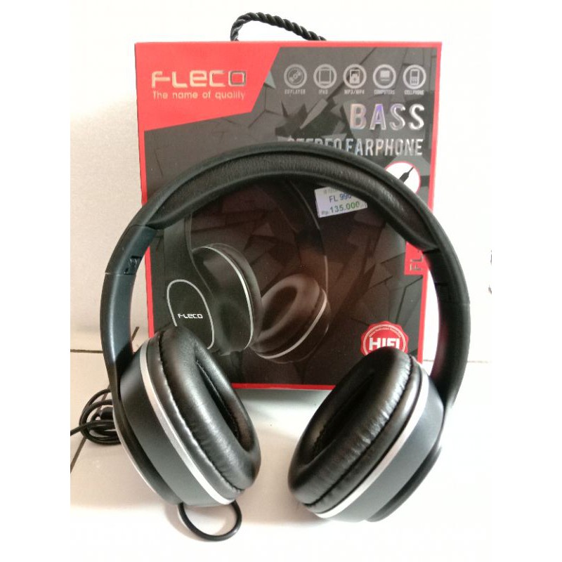 Headphone Headset FLECO FL-990 Extra Handsfree Super Mega BASS Earphone