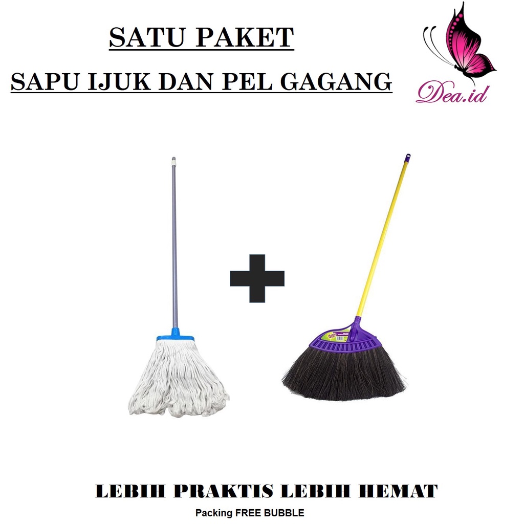 [DEASHOP] PAKET HEMAT SAPU IJUK DAN PEL GAGANG LANTAI ALAT KEBERSIHAN RUMAH MURAH BERKUALITAS