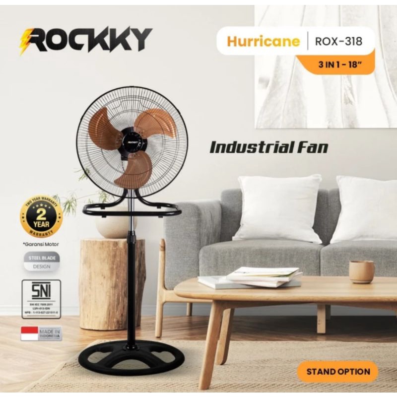 Kipas Angin Rockky Hurricane Industrial Fan 3 in 1