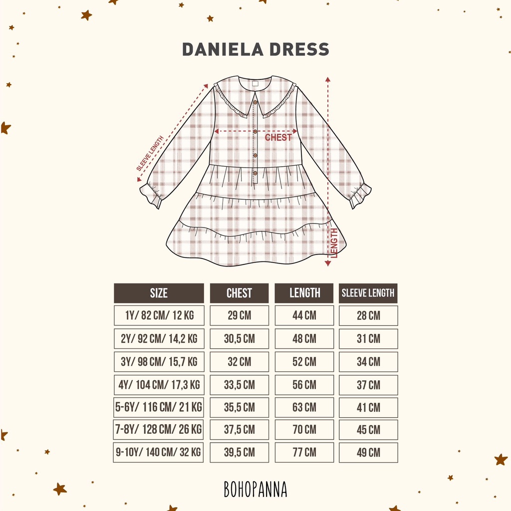 BOHOPANNA Daniela Dress &amp; Bow Scrunchies Dress Anak Perempuan