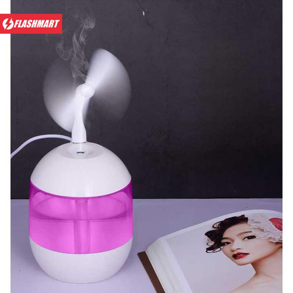 Flashmart Air Humidifier Aromatherapy + Lampu LED + Kipas USB - HUMI H013