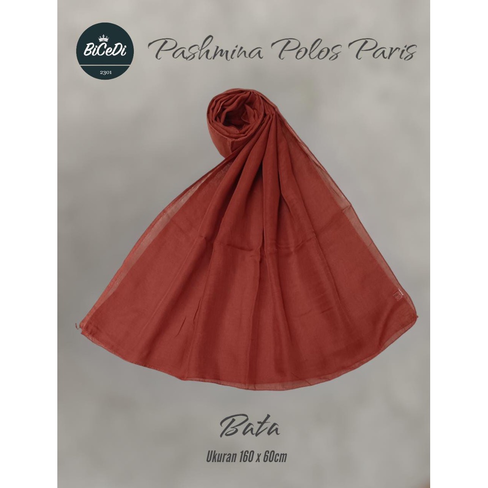 Pashmina Polos Polyester 160cm x 60cm Hijab Paris