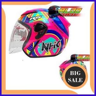 limited stock HELM NHK R6 MOTIF PIGMENT PINK FLUO HALF FACE JUAL KYT INK JPX 140ZZ3