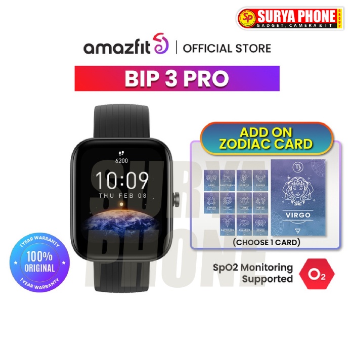 Amazfit Bip 3 Pro Smartwatch, 1.69&quot; Large Color Display, GPS