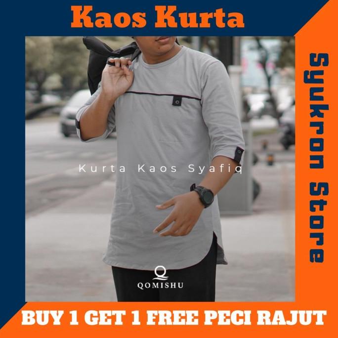 TERLARIS Baju Kaos Koko Kurta Pakistan Pria Muslim Syafiq Qomishu Original /BAJU KOKO PRIA/BAJU KOKO