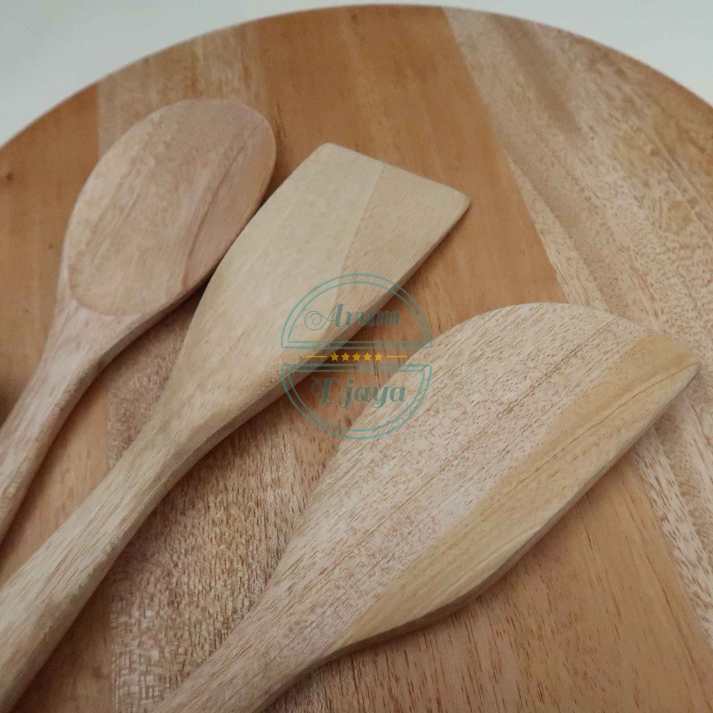 Set Spatula Kayu Paket Spatula Kayu Sutil Erus Solet Kayu Wooden Spatula Set