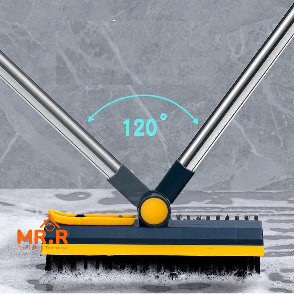 Sikat Pembersih Kamar Mandi  Bentuk V Dengan Serokan Karet 2 in 1 Serbaguna Sapu Lantai Pembersih WC Wiper Multifungsi