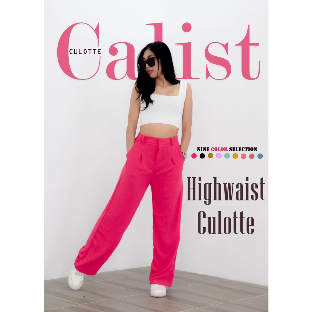 Celana kulot highwaist Loose Pants kekinian premium [ NEW ] Zameela collection Zipper Kulot kulot wanita