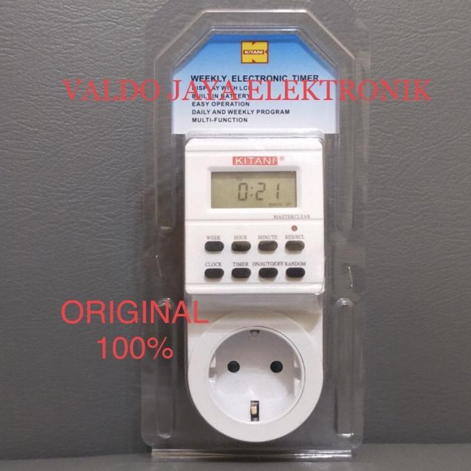 Timer KITANI Digital + Stop Kontak Timer Listrik Digital Kitani 24 Jam