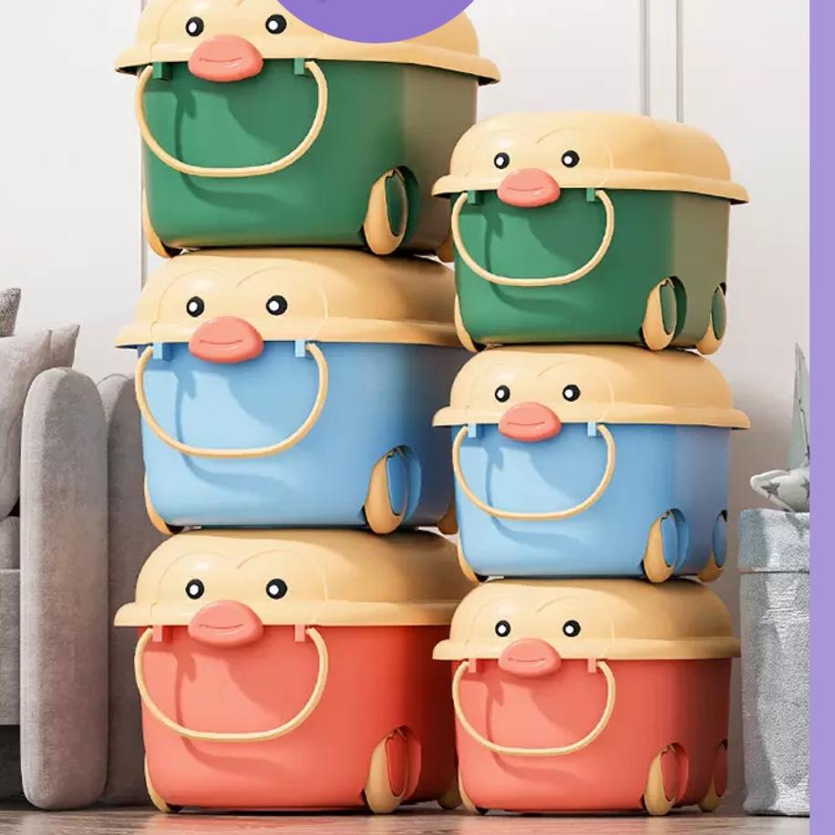 ► CEILO Kotak Penyimpanan Mainan Anak Serbaguna | Storage Box Beroda Multifungsi ukuran BESAR |  Con