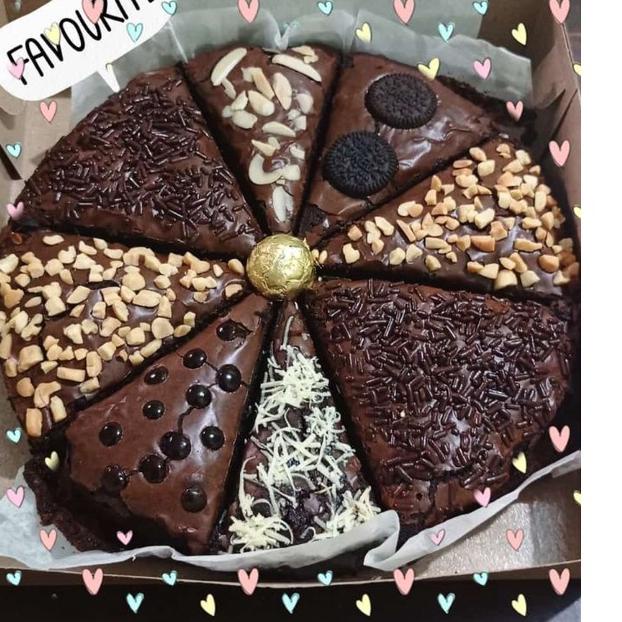 

Lagi murah Fudgy Brownies Dark Coklat model Pizza, diameter 20cm