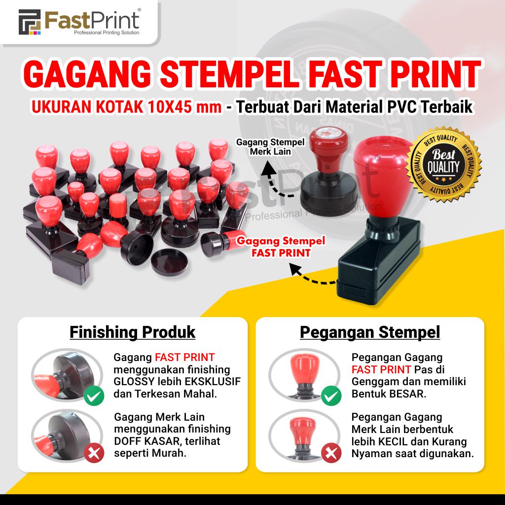 

Fast Print Gagang Stempel Flash Kotak 10X45 MM