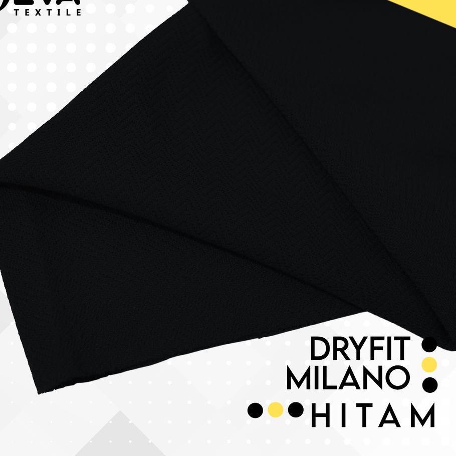 ◘ Bahan Kain Jersey Dryfit Milano Hitam - Kain Drifit Weva Textile ▲