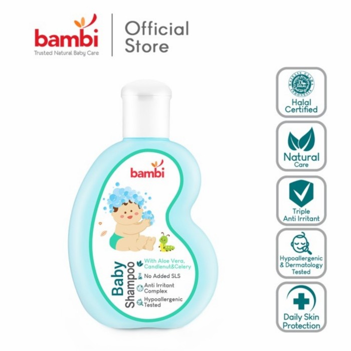 Bambi Shampoo Baby 100ml Perawatan Rambut Bayi Shampo Bayi Cair Mild On Eyes Bambi Baby Shampoo With