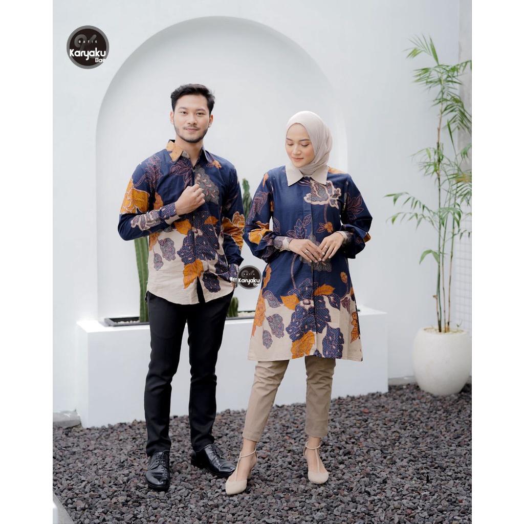 Batik couple wanita pria batik kantor terbaru seragam batik wanita pria M L XL XXL Jumbo