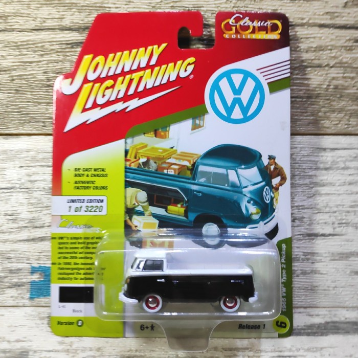 JOHNNY LIGHTNING VOLKSWAGEN TYPE 2 PICKUP HITAM TERLARIS