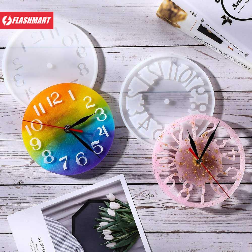 Flashmart HiResin Cetakan Epoxy Resin Silikon Casting DIY Clock 15 cm - TS3184