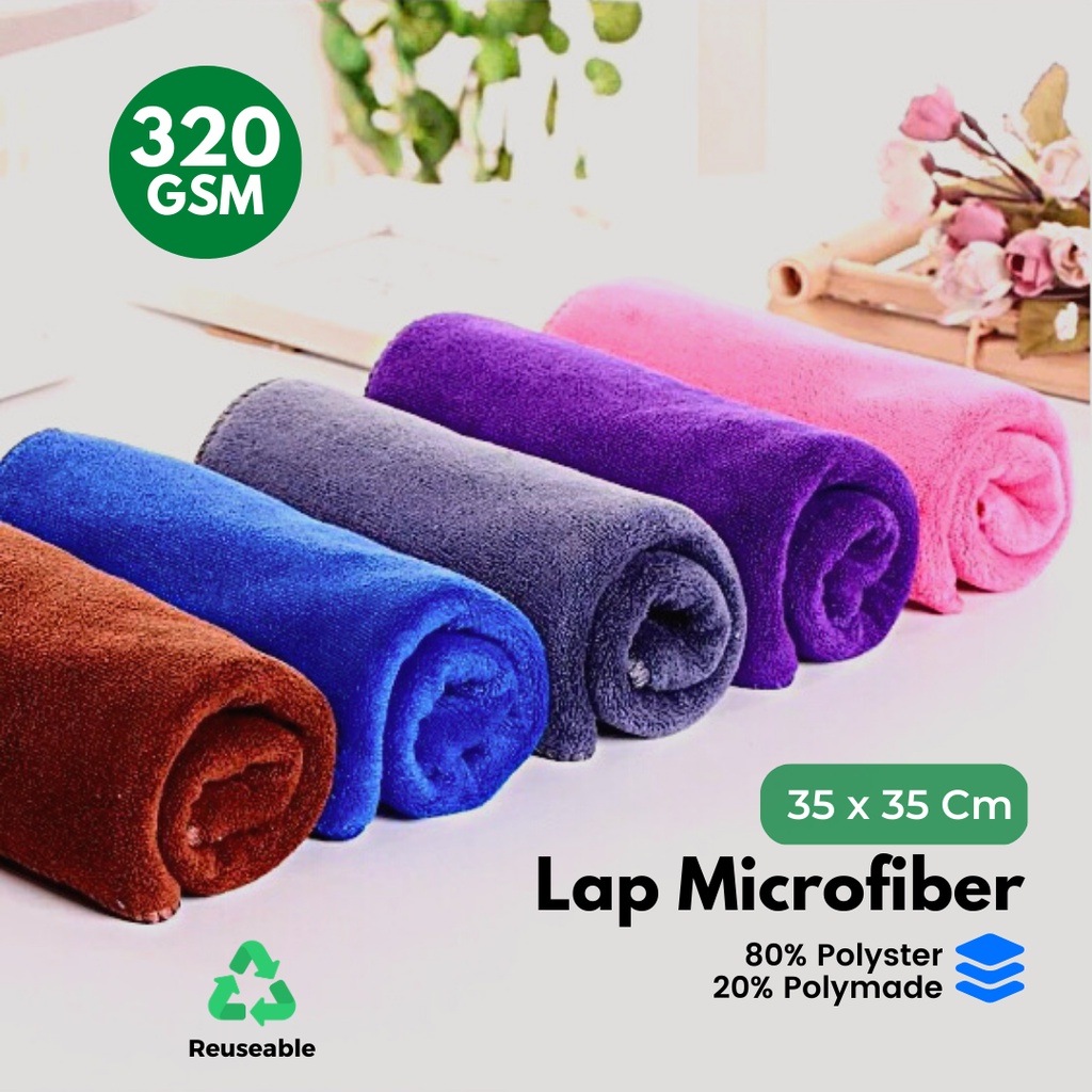 Kain Lap Microfiber 30x30 Serbaguna Kanebo 300 Gsm Otomotif Rumah Tangga