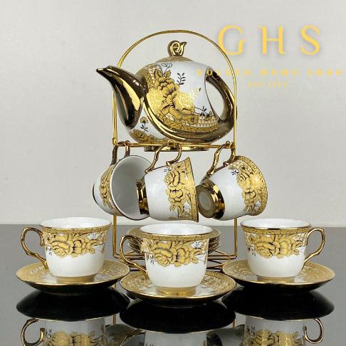 Tea Set Vicenza Motif Gemini | Teko Cangkir Keramik CR-90 Vicenza